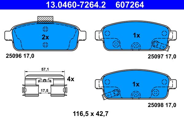 Brake Pad Set, disc brake 13.0460-7264.2