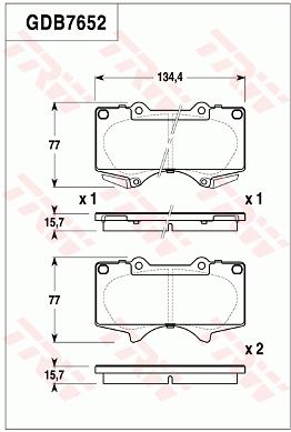 TRW DISC BRAKE PADS - TecDoc Only