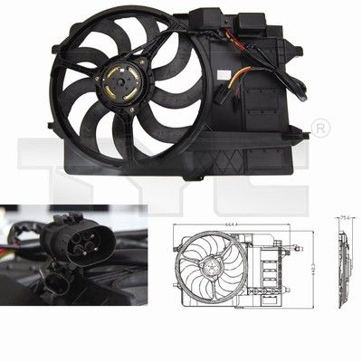 803-0002 TYC ventilátor, klímakondenzátor