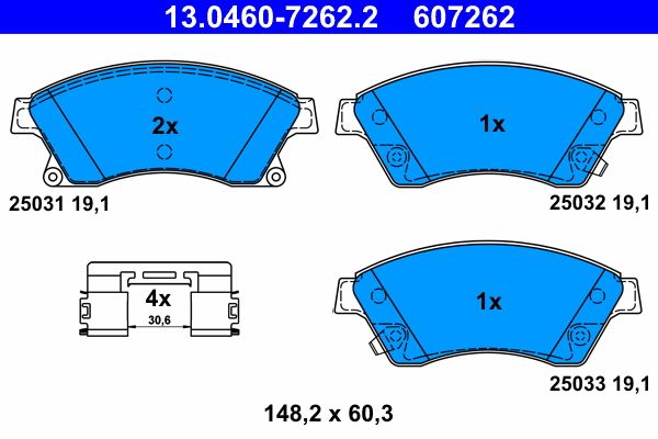 Brake Pad Set, disc brake 13.0460-7262.2