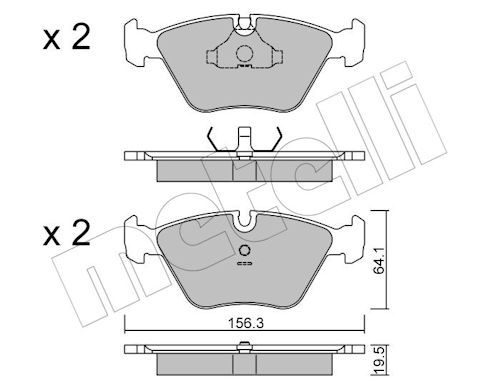 METELLI 22-0122-0 - Bremsbelagsatz, Scheibenbremse