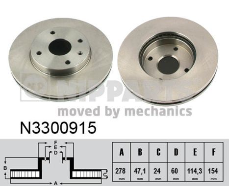 N3300915 NIPPARTS féktárcsa