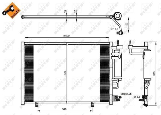 NRF 350205 Condenser, air conditioning