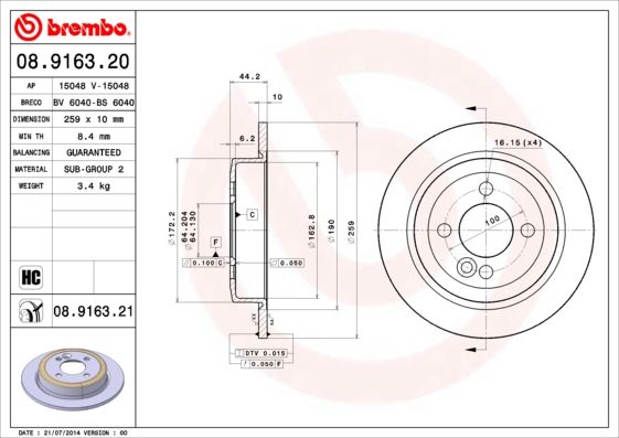 Brake Disc 08.9163.21