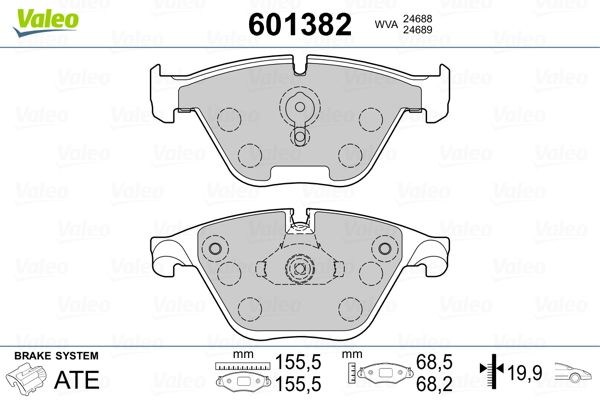 Brake Pad Set, disc brake 601382