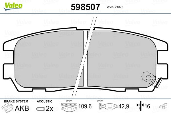 Brake Pad Set, disc brake 598507