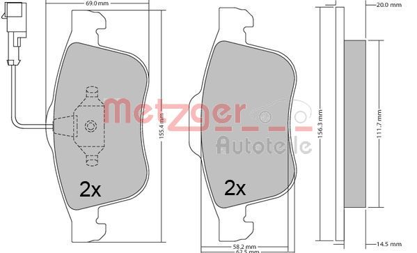 Brake Pad Set, disc brake 1170636