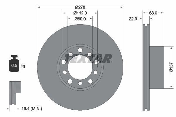 TEXTAR 92020400 - Bremsscheibe