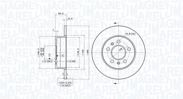 360406044301 MAGNETI MARELLI féktárcsa
