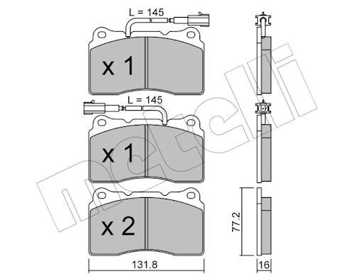 METELLI 22-0288-0 - Bremsbelagsatz, Scheibenbremse
