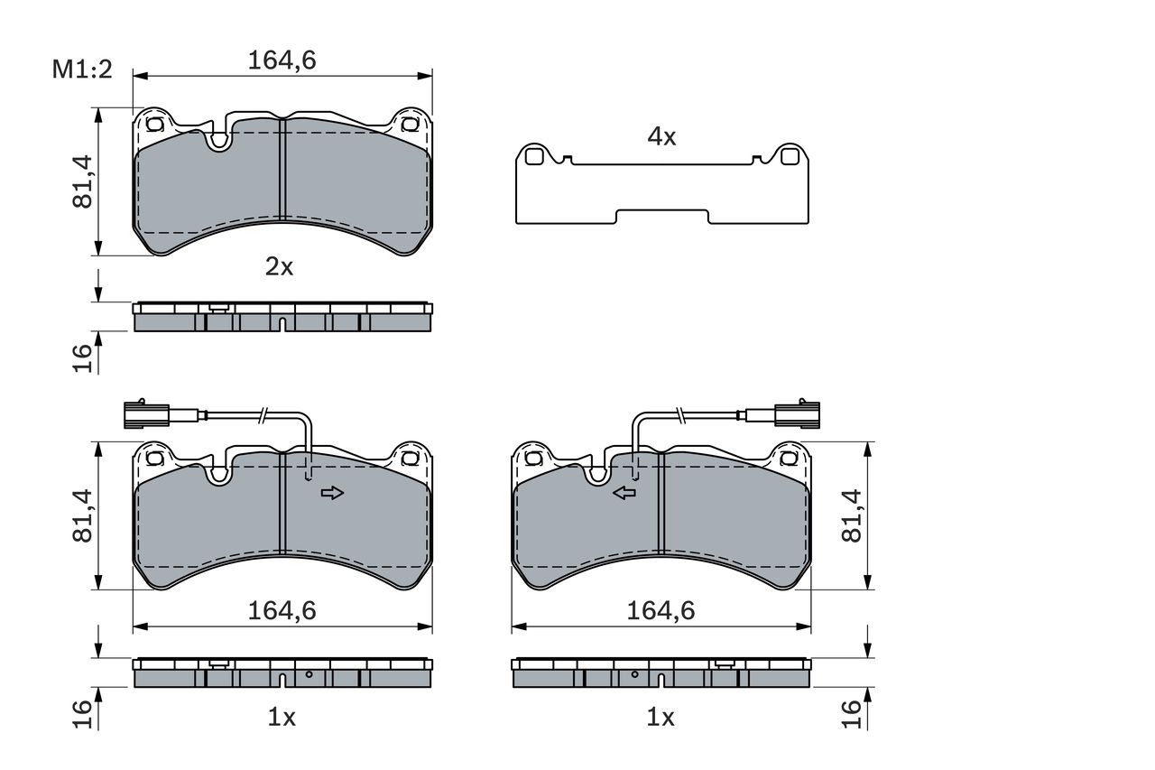 Brake Pad Set, disc brake 0 986 424 104