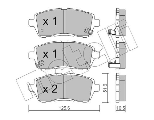 Комплект тормозных колодок, дисковый тормоз 22-0793-1