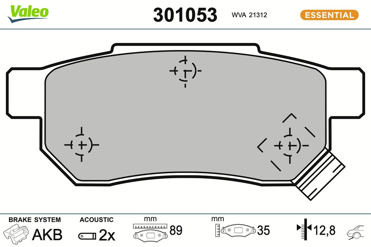 VALEO 301053 - Bremsbelagsatz, Scheibenbremse
