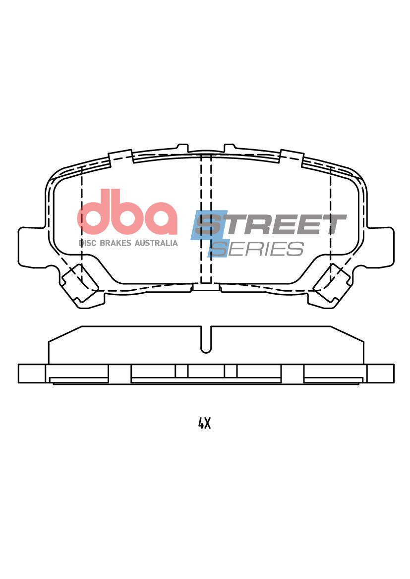 DBA SS STREET SERIES BRAKE PADS [ Toyota Hi-Ace / Granvia 2019 -> R ] - TecDoc Only