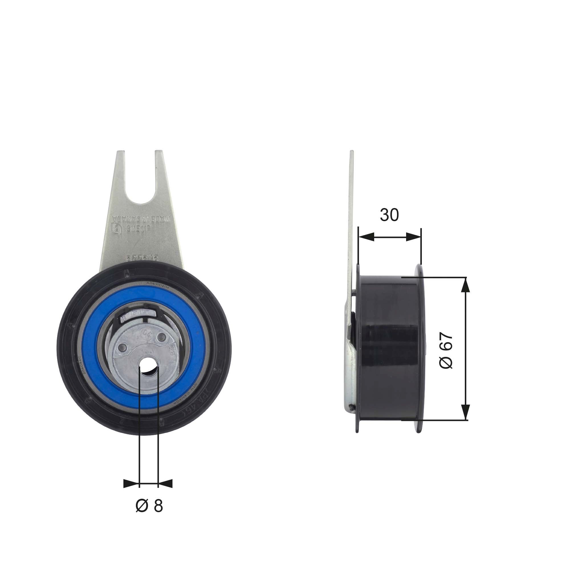 Tensioner Pulley, timing belt T43041