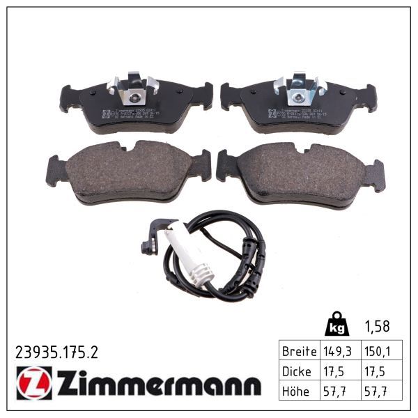 Zimmermann 23935.175.2 Bremsbelagsatz, Scheibenbremse