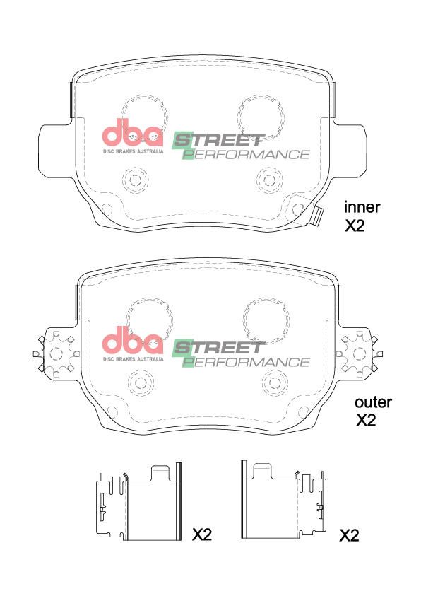 DBA SP PERFORMANCE BRAKE PADS [ Tesla 3 & Y Standard / Long Range (Sports up-grade) 2019 On R ] - TecDoc Only