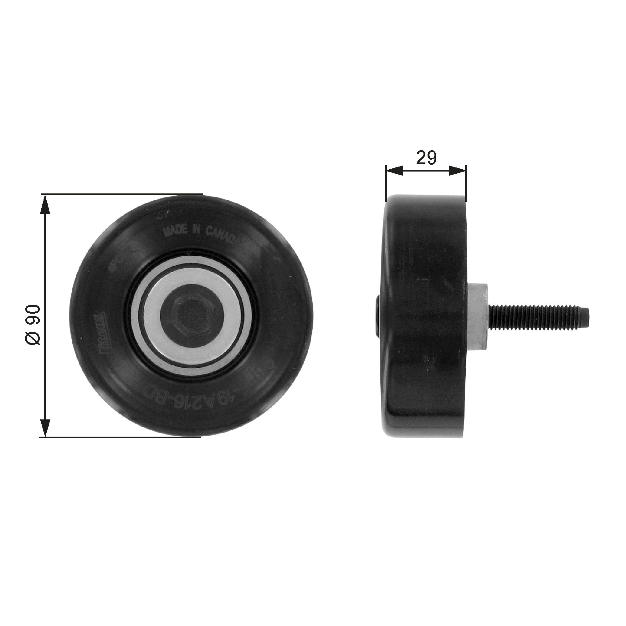 Deflection/Guide Pulley, V-ribbed belt T36089