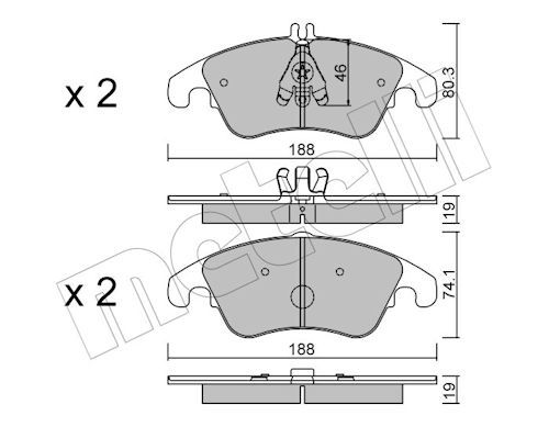 METELLI 22-0775-2 - Bremsbelagsatz, Scheibenbremse