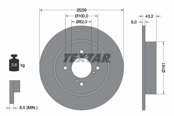 TEXTAR 92231403 - Bremsscheibe PRO