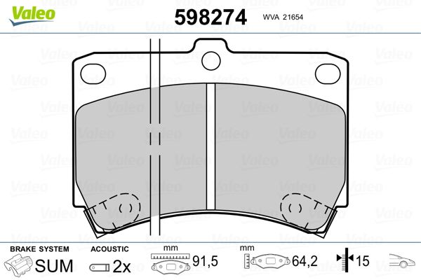 Brake Pad Set, disc brake 598274