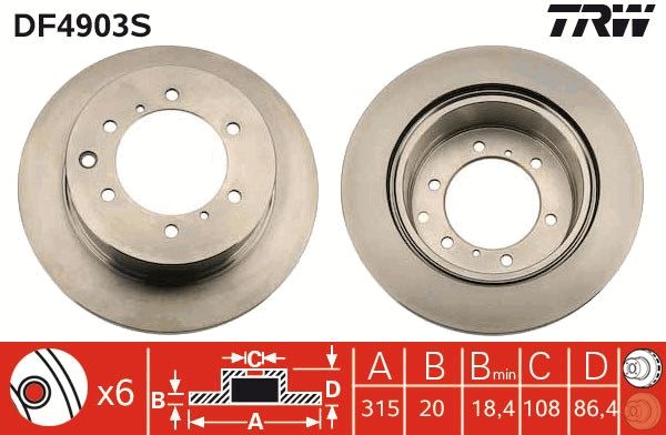 TRW BRAKE DISC - TecDoc 1