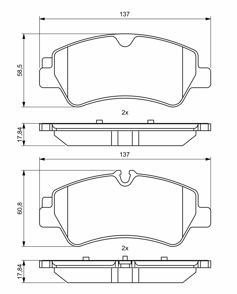 Bremsbelagsatz, Scheibenbremse
