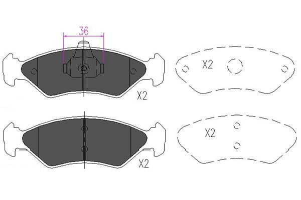 Brake Pad Set, disc brake KBP-4533