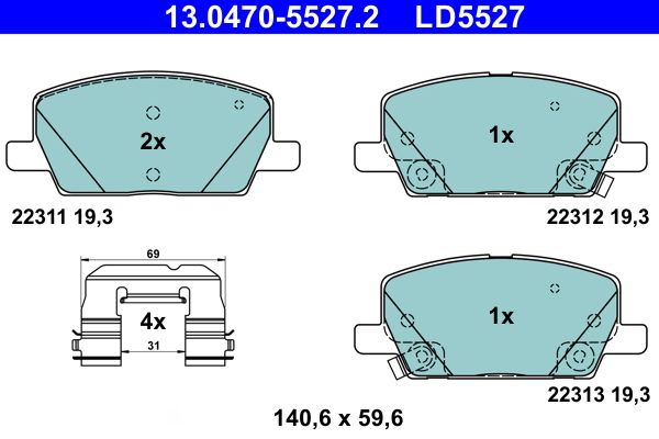 Brake Pad Set, disc brake 13.0470-5527.2