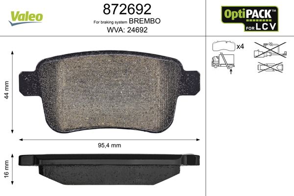 Brake Pad Set, disc brake 872692