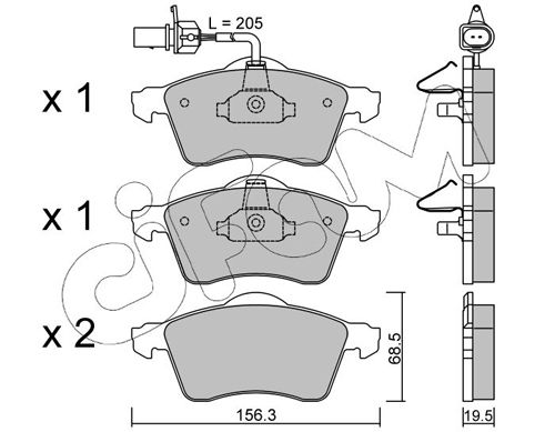 Brake Pad Set, disc brake 822-263-1