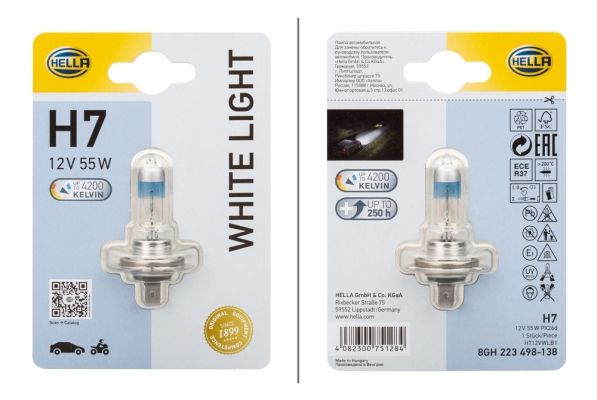 H7 12V 55W WHITE LIGHT 4200K BLI1