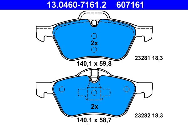 ATE 13.0460-7161.2 - Bremsbelagsatz, Scheibenbremse