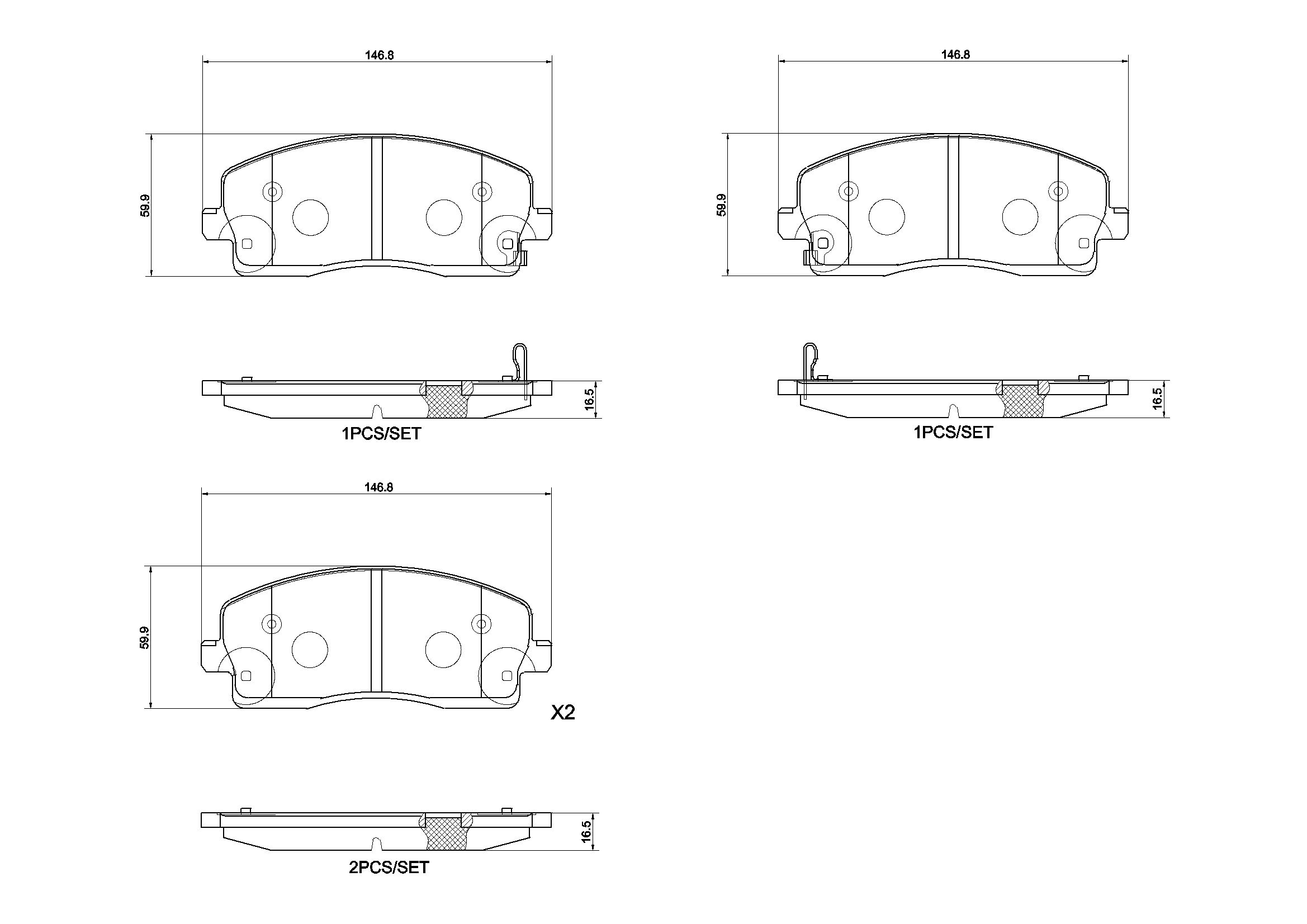 BREMBO DISC PAD -  PROTON EXORA FZ 13-16 (FRT) - TecDoc 2