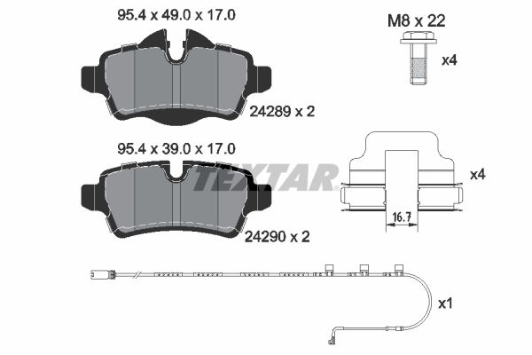 Brake Pad Set, disc brake 2428904