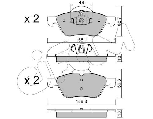Cifam 822-335-1 Bremsbelagsatz, Scheibenbremse