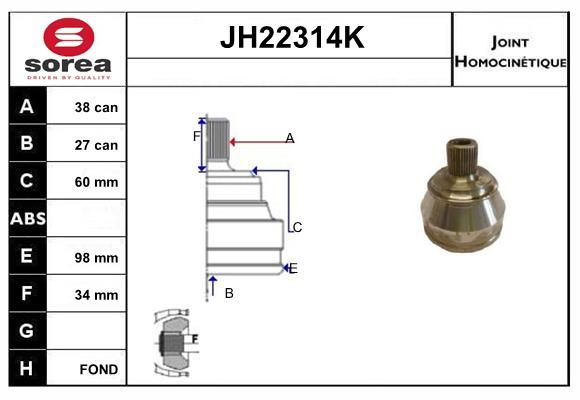 KIT CV JOINT AVEC KR129 - TRANSPORT