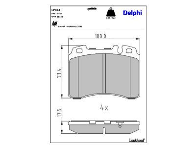 DELPHI LP844 - Bremsbelagsatz, Scheibenbremse