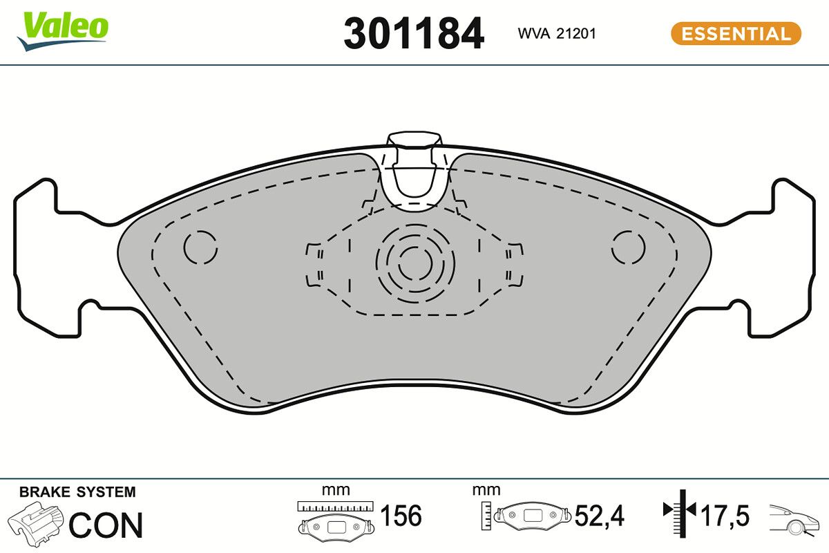 VALEO 301184 - Bremsbelagsatz, Scheibenbremse