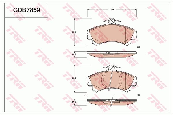 TRW BRAKE PAD SET, DISC BRAKE - TecDoc Only