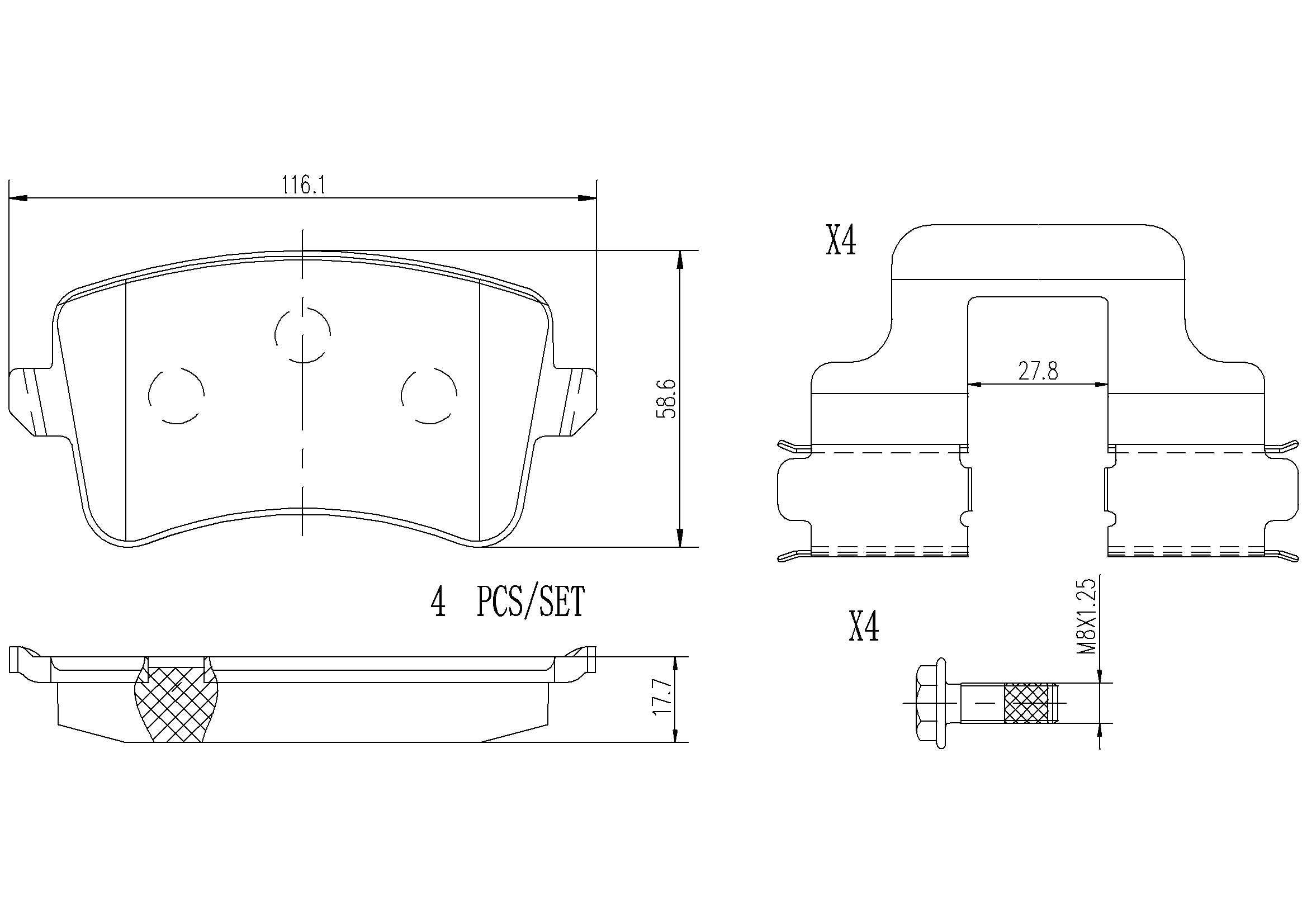 BREMBO P85100NX - Bremsbelagsatz, Scheibenbremse XTRA LINE - Ceramic
