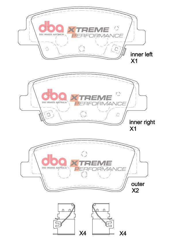 DBA  XP PERFORMANCE  BRAKE PADS [ Hyundai Staria/ Genesis G80 2.5T/AWD 2020 - On R ] - TecDoc Only