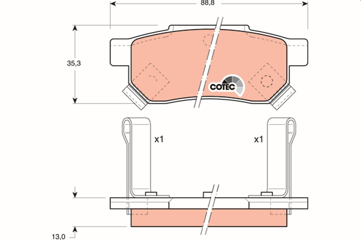 Brake Pad Set, disc brake GDB499