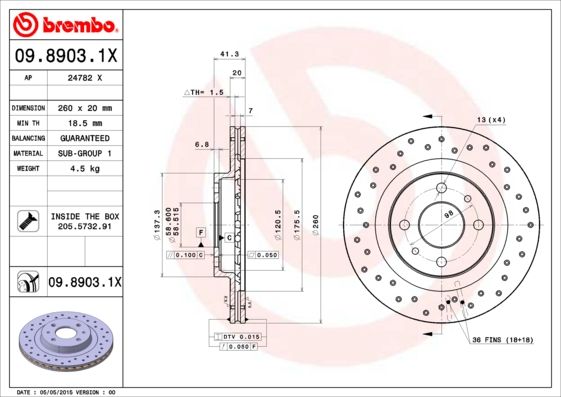 Brake Disc 09.8903.1X