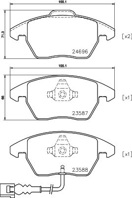 Brake Pad Set, disc brake 8DB 355 023-161