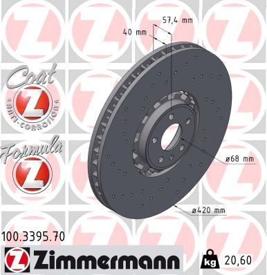 Zimmermann 100.3395.70 Bremsscheibe