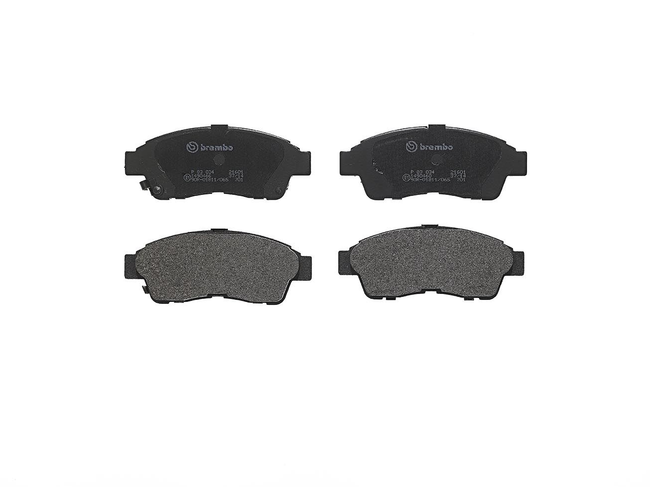 BREMBO P 83 034 - Bremsbelagsatz, Scheibenbremse PRIME LINE