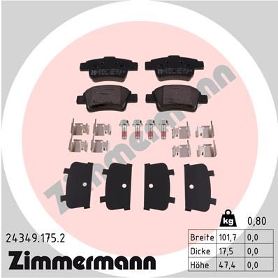 Brake Pad Set, disc brake 24349.175.2