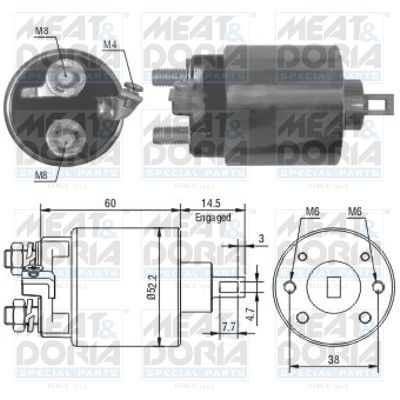 Solenoid Switch, starter 46056