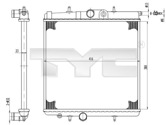 Radiator, engine cooling 726-0017-R